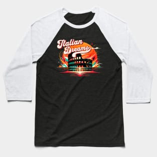 Roman Colosseum Italian Dreams Design Baseball T-Shirt